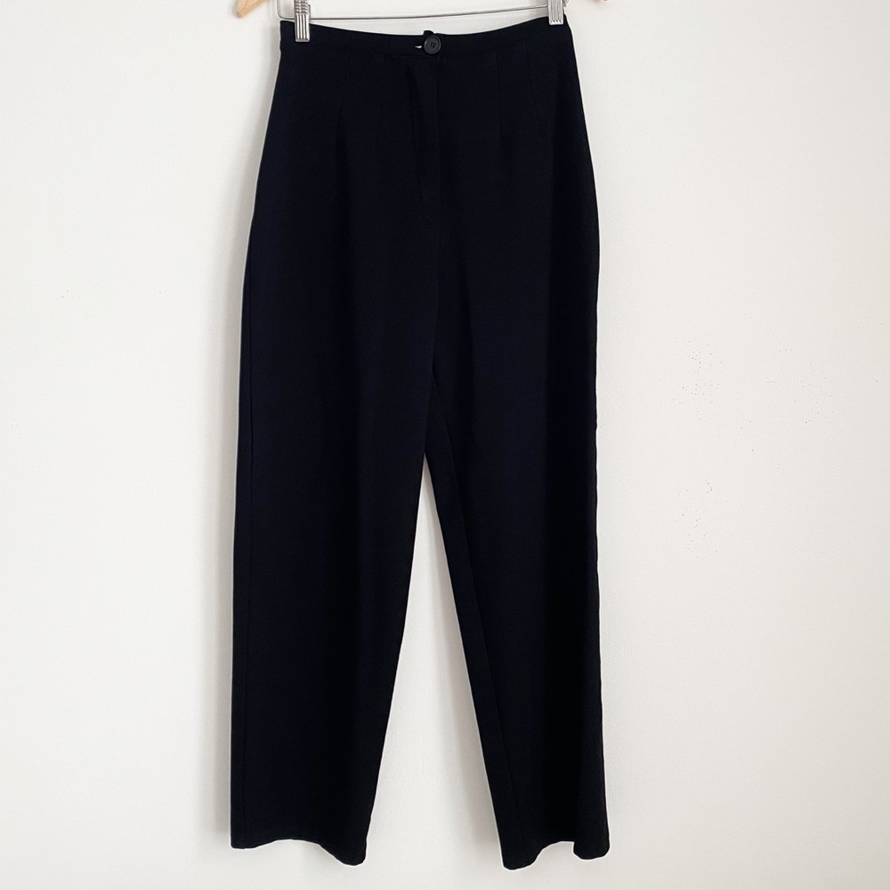 Black Handmade Stretch Trousers – Minimalist Classic Fit, Size 27/28